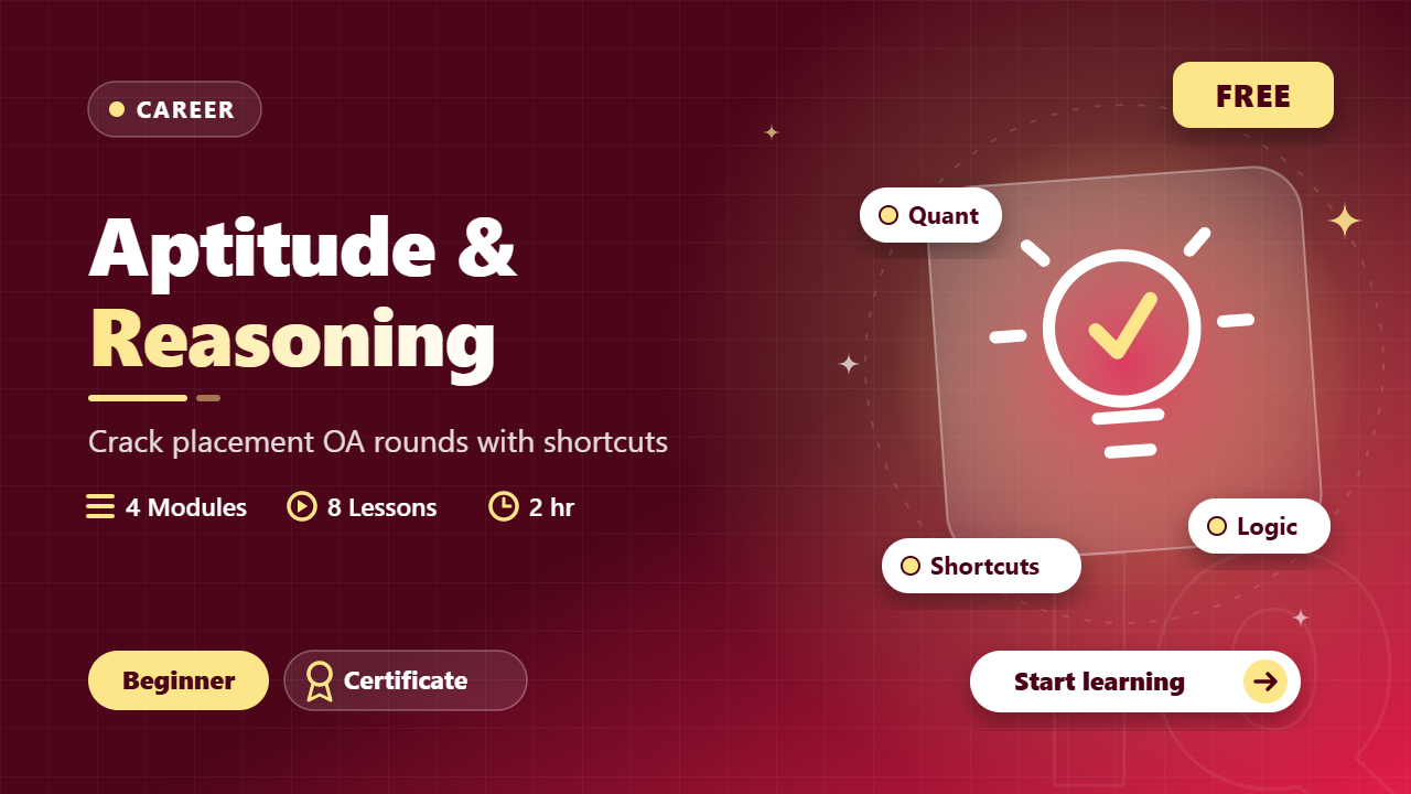 Aptitude and reasoning course cover